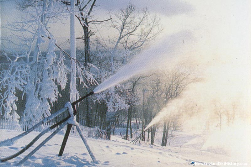 Snowmaking at Mt. Tom during the 1980s
