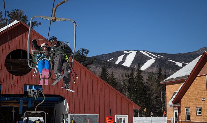 Future Governor Chris Sununu riding the Snow's Mountain chairlift in 2015