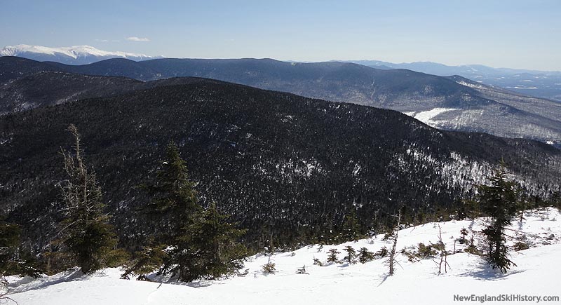Looking southwest over Terrace Mountain at Waumbek and Starr King (where the bulk of the ski area would have been constructed) from Mt. Cabot in 2011