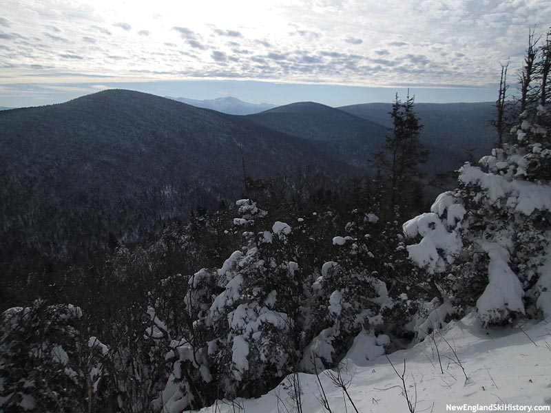 Looking into the eastern side of the basin from South Terrace Mountain (on which the south facing terrain would have been constructed) in 2014