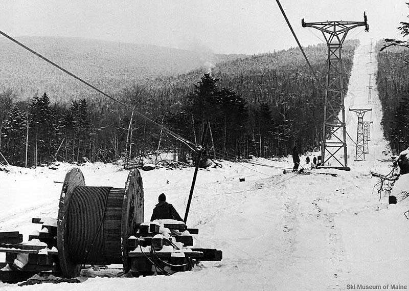 The Rangeley Double Chair installation in 1963