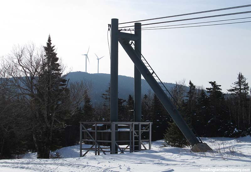 The top of the Double Chair and wind farm in 2014