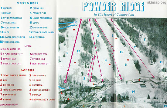 2019-20 Powder Ridge Trail Map - New England Ski Map 