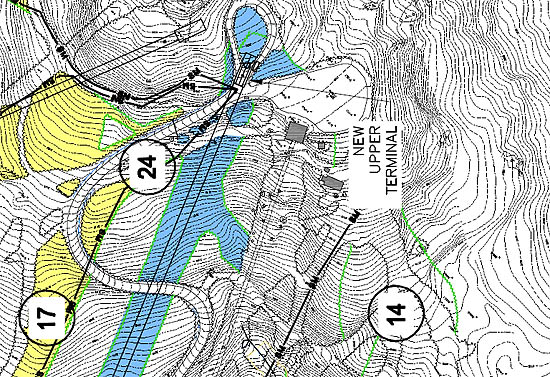A map of the top of the proposed summit detachable quad (2011)