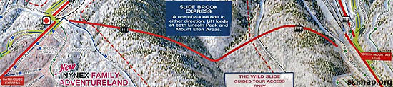 The Slide Brook Express on the 1996 Sugarbush trail map