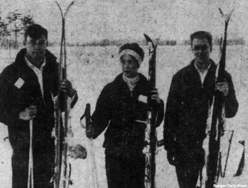 Skiers at the base of the mountain (1963)
