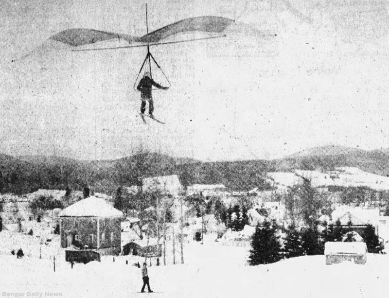 Paul Pelletier hang gliding at Lonesome Pine (1975)