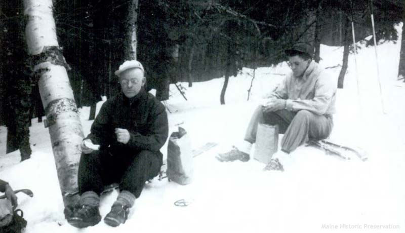 Amos Winter and Stub Taylor clearing Winter's Way in 1951