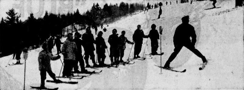 Ski school at Titcomb in the 1950s