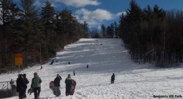 Sledding at Benjamin Hill circa 2016