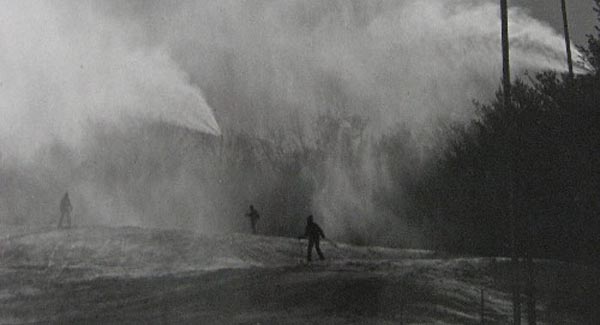 Snowmaking at Boston Hills in the 1980s