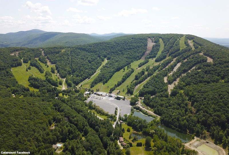 A summer 2019 aerial view of Catamount