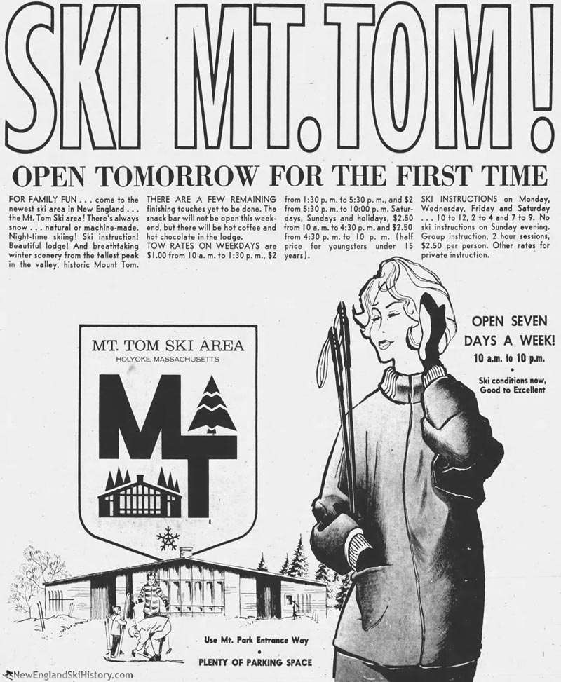 A December 1960 Mt. Tom advertisement