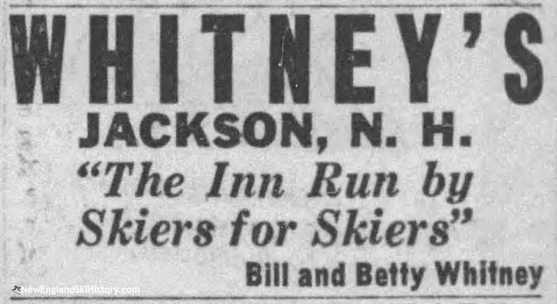 A 1938 Whitney's advertisement