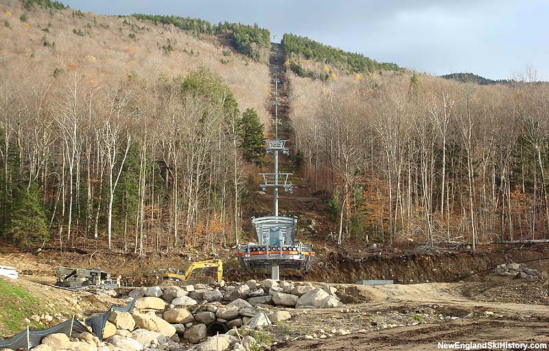 The Lincoln Express Quad under construction on South Peak (2007)