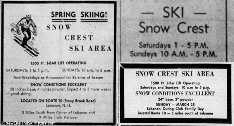 1956 Snow Crest advertisements