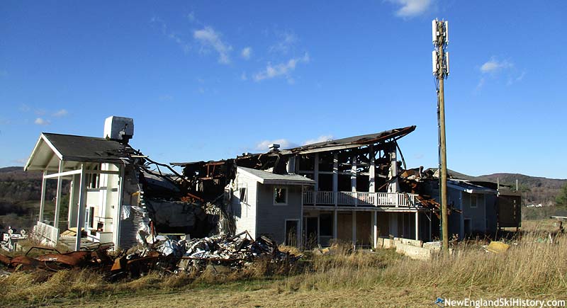 The remains of the burned base lodge (2015)