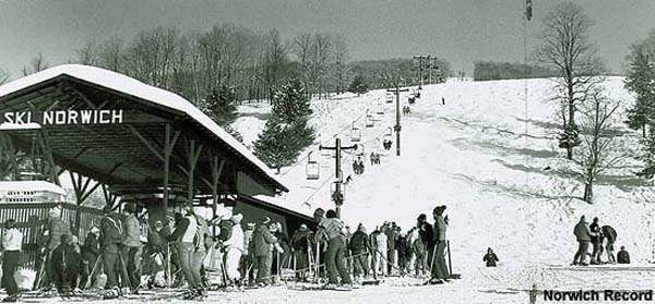 The Norwich University double chairlift in the 1970s