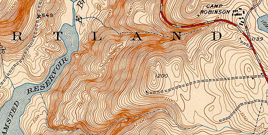 1946 USGS topographical map of Haystack Mountain