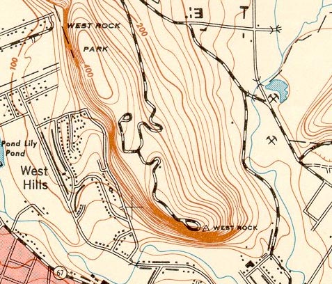 1947 USGS topographical map of West Rock