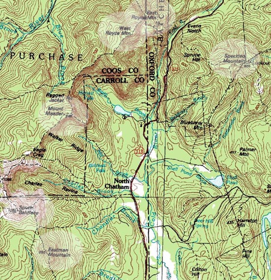 A 1980s USGS map of the core of the Borderline proposal