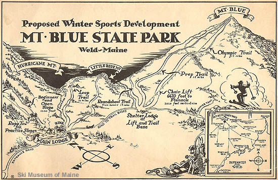 A circa 1948 Mt. Blue Winter Sports Development proposal map