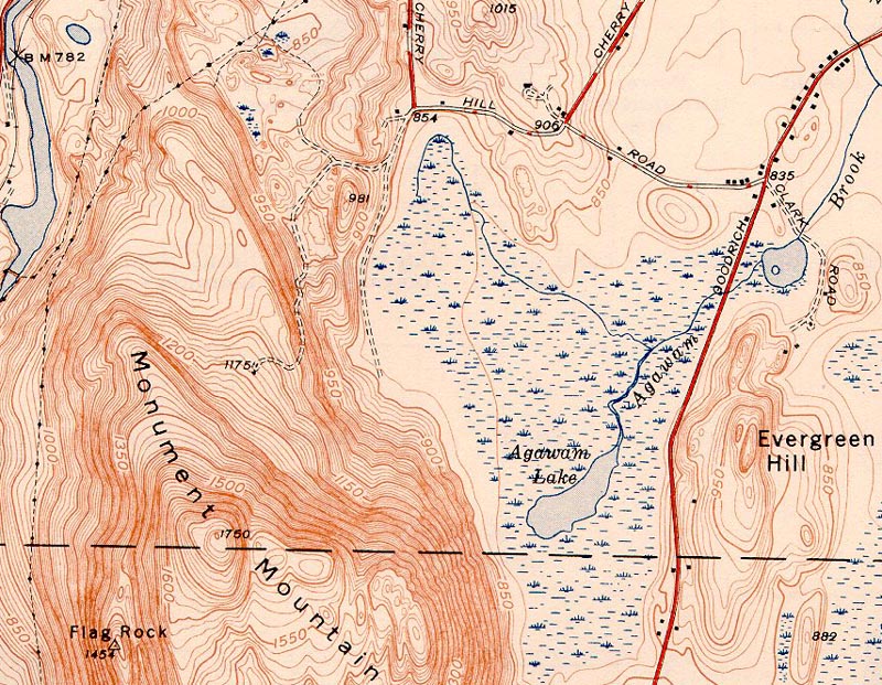 1948 topographic map of Monument Mountain