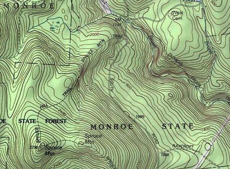 Spruce Mountain Ski Area Topographic Map