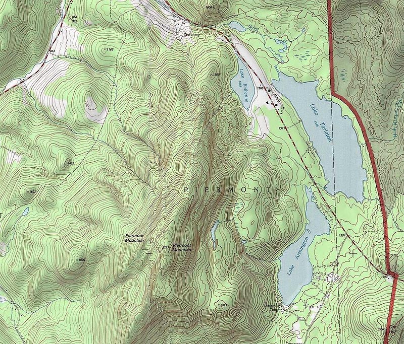 Piermont Mountain topographic map