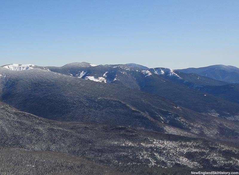 The northwestern face of Mt. Bond and West Bond behind the southwest spur of South Twin as seen from Mt. Garfield (2012)