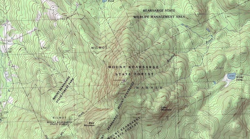 Topographic map of Mt. Kearsarge