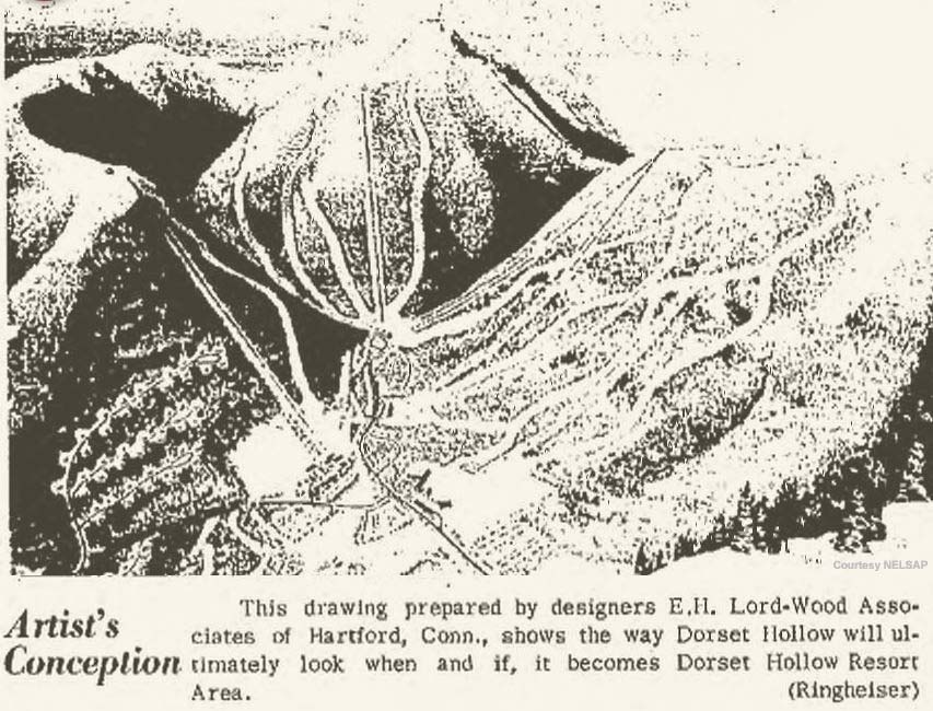 An October 1965 rendering of Dorset Hollow Ski Area