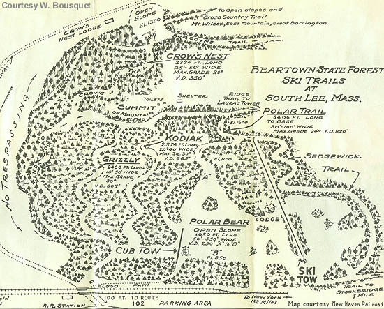 1930s or 40s Beartown trail map