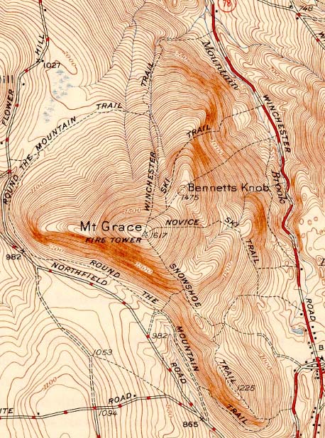1946 USGS map of Hawks Mountain