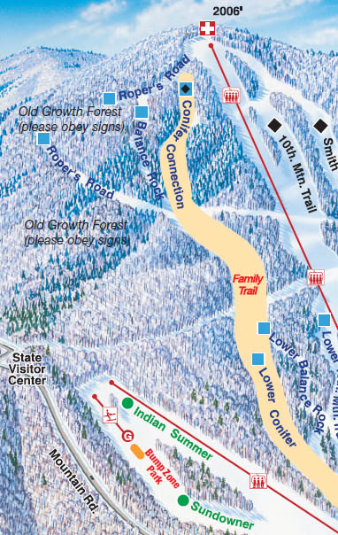 The 2008 Wachusett trail map showing the Balance Rock Trail