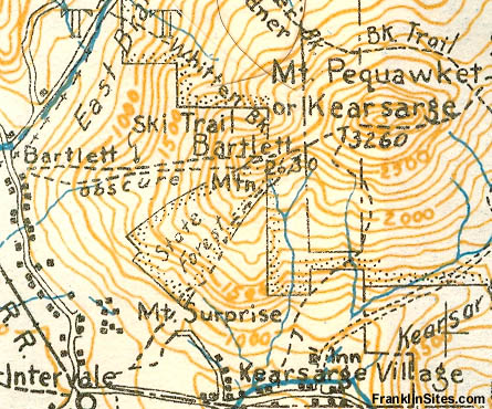 1934 AMC Map of Bartlett Mountain