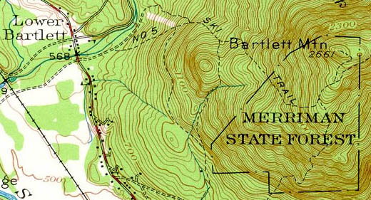 1942 USGS Topographic Map of Bartlett Mountain