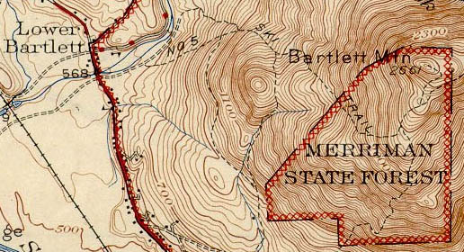 1945 USGS Topographic Map of Bartlett Mountain