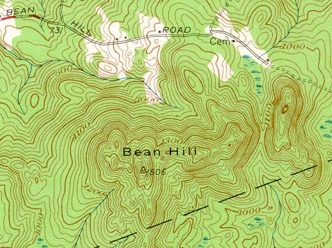 1956 USGS Topographic Map of Bean Hill