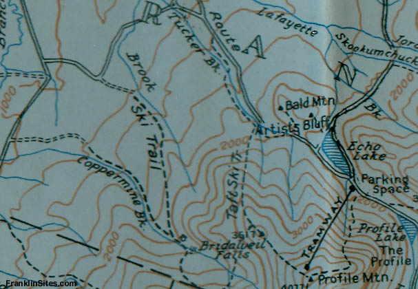 1948 AMC map of Cannon Mountain