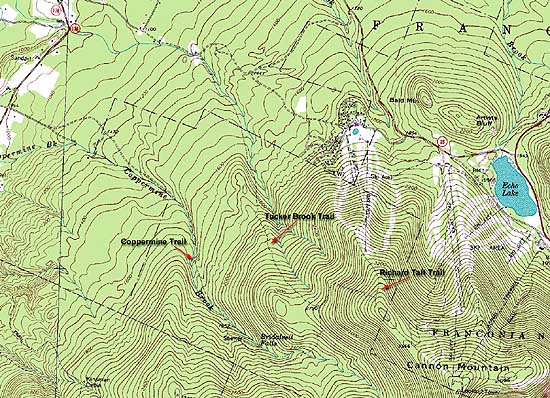 1988 USGS topographic map of Cannon Mountain