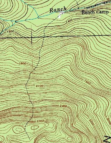 The 1983 USGS map of the Steeple Trail