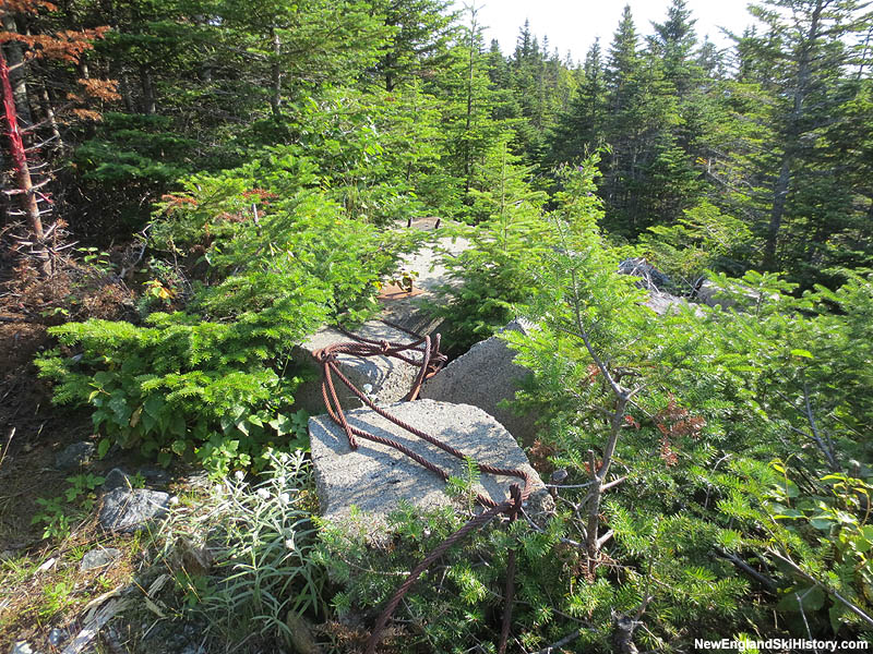 Top terminal area footings from the Enchanted Mountain Double Chair in 2013