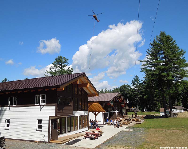 Helicopter installation of the Summit Quad (August 28, 2014)