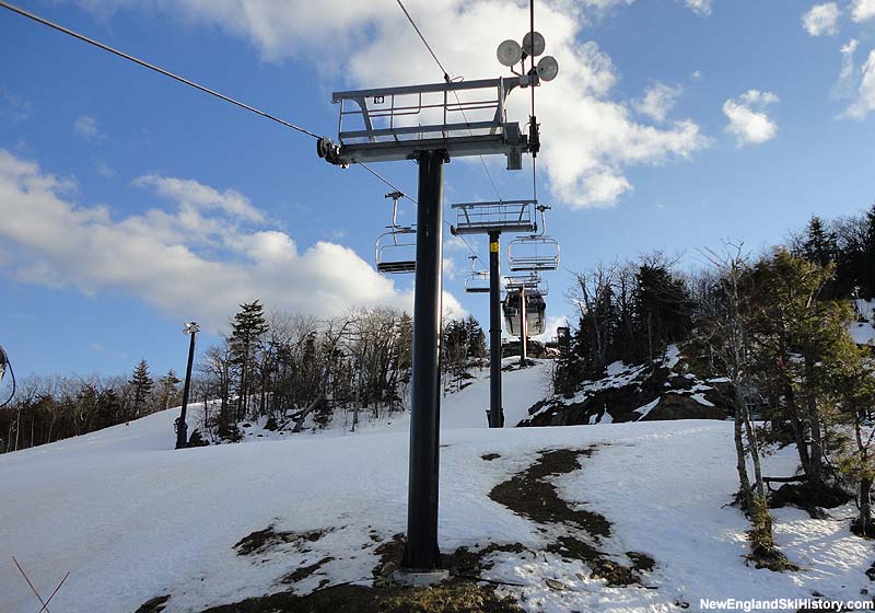 The Rocket passing over the second summit quad unloading area in 2013