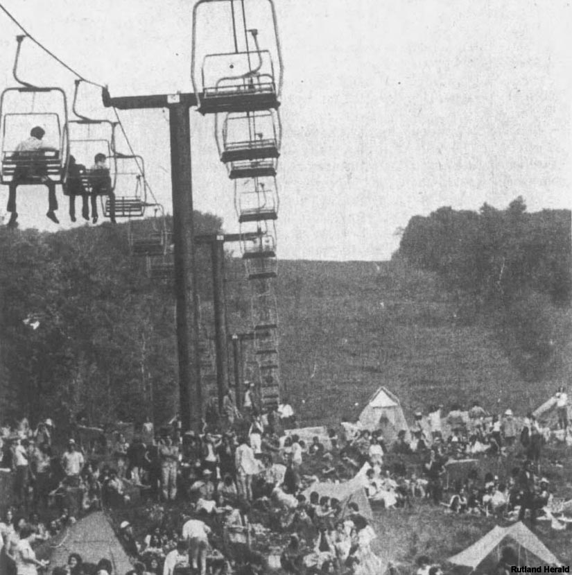 The lift line during Vermont Jazz Festival (August 1977)