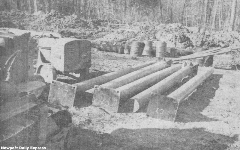 Towers awaiting installation (November 1956)