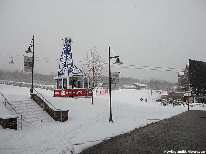 An old Aerial Tram car (foreground) and a current Aerial Tram car (background left) in 2013
