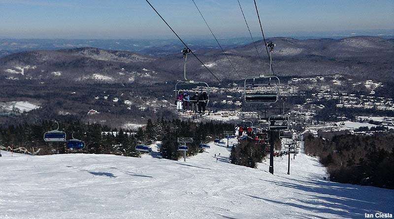 The Grand Summit Express Quad (right) in 2014