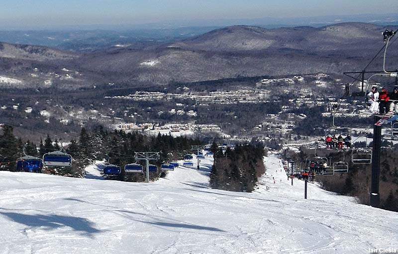 The Grand Summit Express Quad (right) in 2014